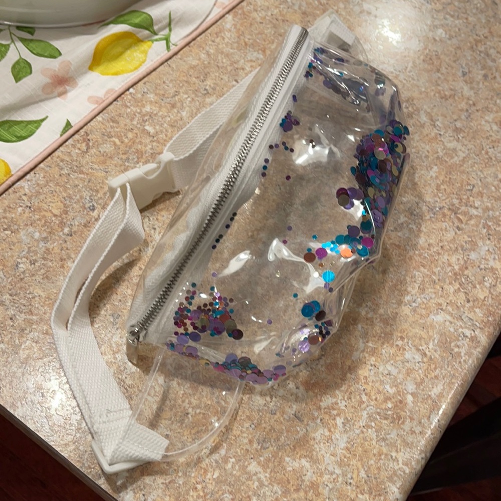 NWOT confetti filled Fanny pack.